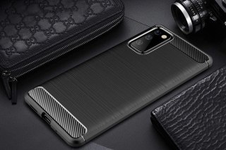 Carbon Case elastyczne etui pokrowiec Samsung Galaxy S20 FE 5G czarny