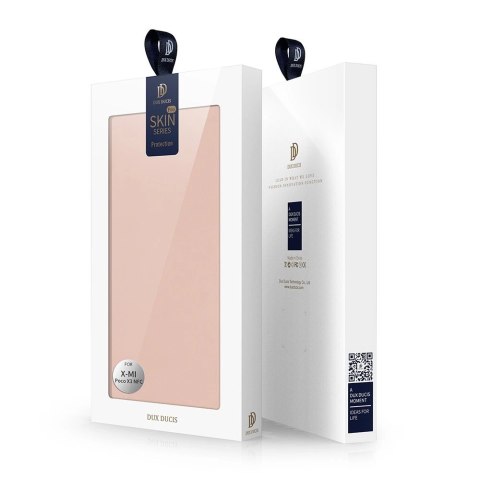 DUX DUCIS Skin Pro kabura etui pokrowiec z klapką Xiaomi Poco X3 NFC / Poco X3 Pro różowy