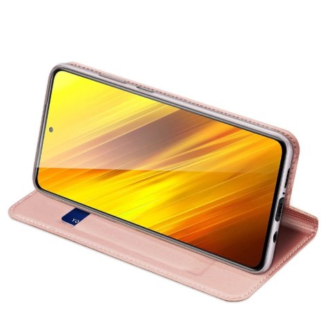 DUX DUCIS Skin Pro kabura etui pokrowiec z klapką Xiaomi Poco X3 NFC / Poco X3 Pro różowy