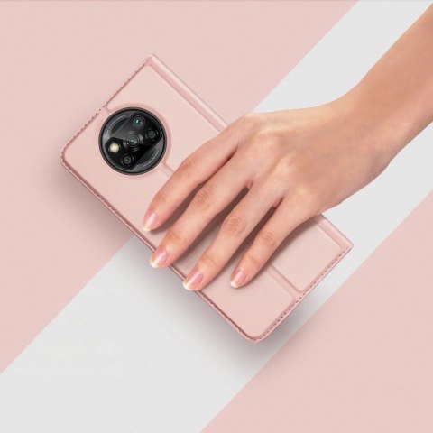DUX DUCIS Skin Pro kabura etui pokrowiec z klapką Xiaomi Poco X3 NFC / Poco X3 Pro różowy