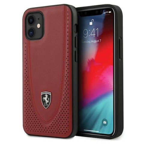 Etui Ferrari Off Track Perforated na iPhone 12 mini - czerwone Etui Ferrari Off Track Perforated na iPhone 12 mini - czerwone