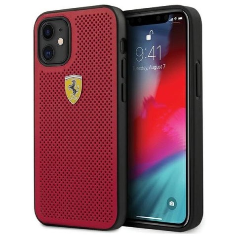 Etui Ferrari On Track Perforated na iPhone 12 mini - czerwone Etui Ferrari On Track Perforated na iPhone 12 mini - czerwone