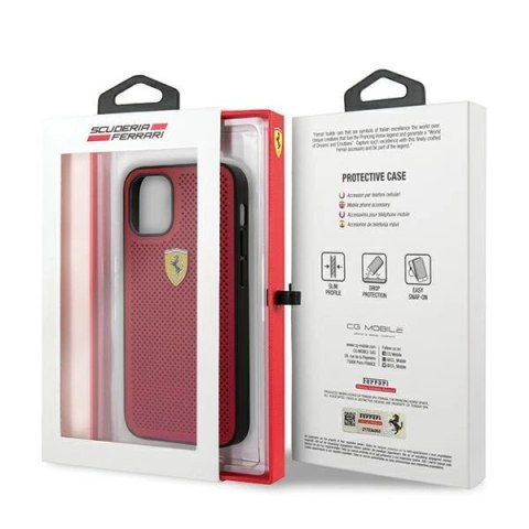 Etui Ferrari On Track Perforated na iPhone 12 mini - czerwone Etui Ferrari On Track Perforated na iPhone 12 mini - czerwone