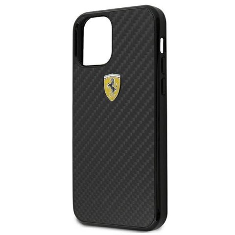 Etui Ferrari On Track Real Carbon na iPhone 12 mini - czarne Etui Ferrari On Track Real Carbon na iPhone 12 mini - czarne