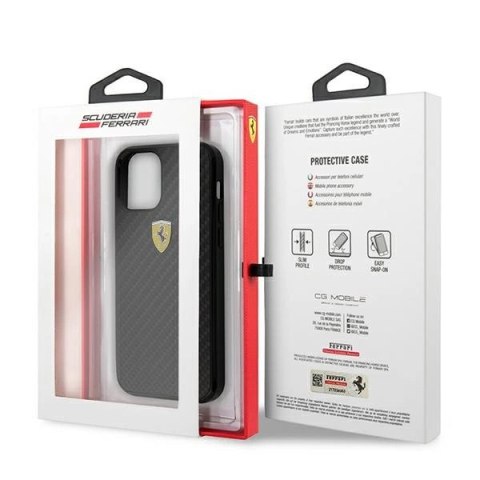 Etui Ferrari On Track Real Carbon na iPhone 12 mini - czarne Etui Ferrari On Track Real Carbon na iPhone 12 mini - czarne