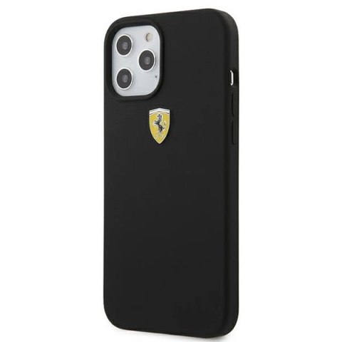 Etui Ferrari On Track Silicone na iPhone 12 Pro Max - czarne Etui Ferrari On Track Silicone na iPhone 12 Pro Max - czarne