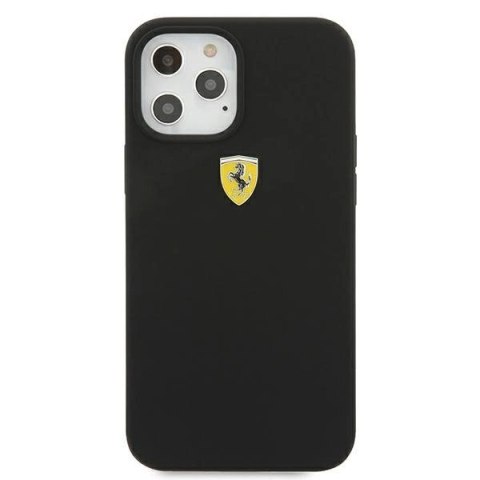 Etui Ferrari On Track Silicone na iPhone 12 Pro Max - czarne Etui Ferrari On Track Silicone na iPhone 12 Pro Max - czarne