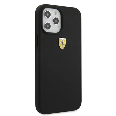 Etui Ferrari On Track Silicone na iPhone 12 Pro Max - czarne Etui Ferrari On Track Silicone na iPhone 12 Pro Max - czarne