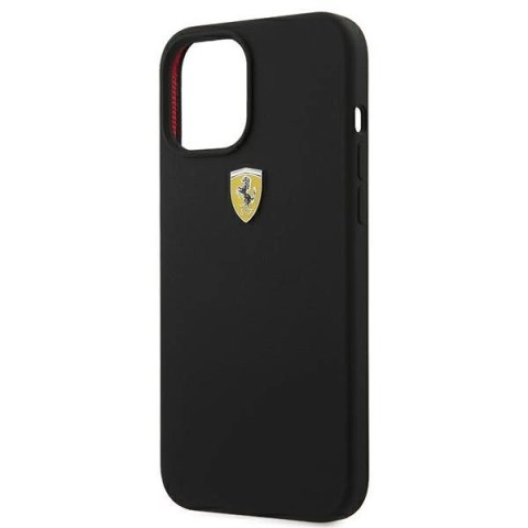 Etui Ferrari On Track Silicone na iPhone 12 Pro Max - czarne Etui Ferrari On Track Silicone na iPhone 12 Pro Max - czarne
