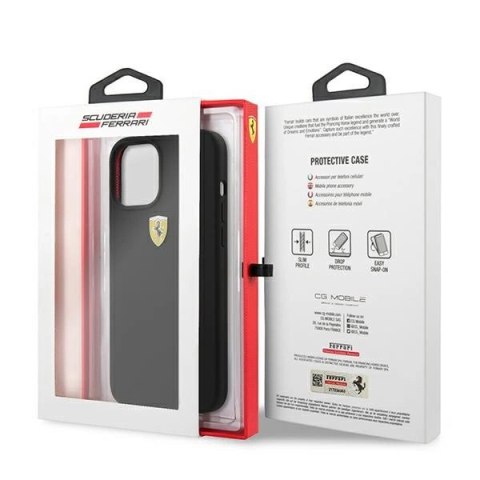 Etui Ferrari On Track Silicone na iPhone 12 Pro Max - czarne Etui Ferrari On Track Silicone na iPhone 12 Pro Max - czarne