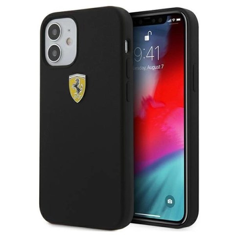Etui Ferrari On Track Silicone na iPhone 12 mini - czarne Etui Ferrari On Track Silicone na iPhone 12 mini - czarne