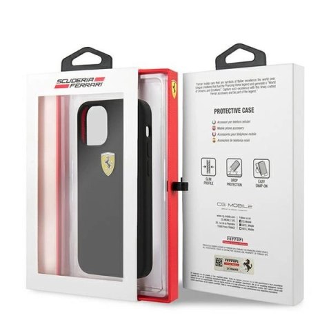 Etui Ferrari On Track Silicone na iPhone 12 mini - czarne Etui Ferrari On Track Silicone na iPhone 12 mini - czarne