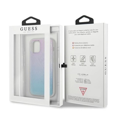Etui Guess 4G 3D Pattern Collection na iPhone 12 mini - niebiesko-różowe