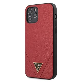Etui Guess Saffiano na iPhone 12 Pro Max - czerwone