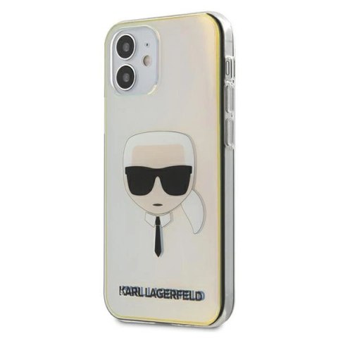 Etui Karl Lagerfeld Iridescent Karl's Head na iPhone 12 mini - wielokolorowe Etui Karl Lagerfeld Iridescent Karl's Head na iPhone 12 mini - wielokolorowe