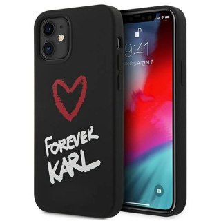 Etui Karl Lagerfeld Silicone Forever Karl na iPhone 12 mini 5,4" - czarne