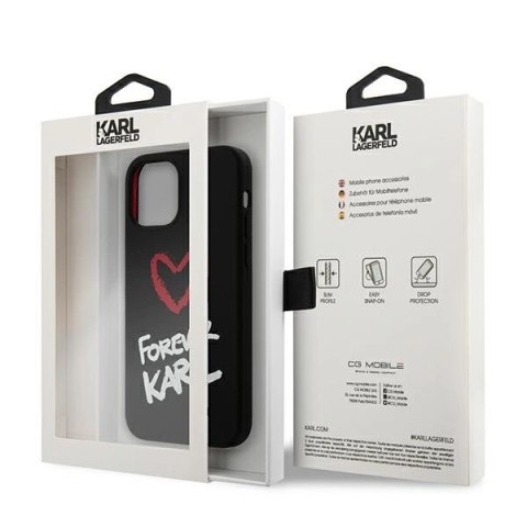 Etui Karl Lagerfeld Silicone Forever Karl na iPhone 12 mini 5,4" - czarne Etui Karl Lagerfeld Silicone Forever Karl na iPhone 12 mini 5,4" - czarne