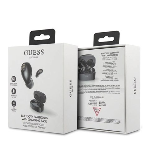 Słuchawki Bluetooth Guess 4G TWS + stacja dokująca - czarne Słuchawki Bluetooth Guess 4G TWS + stacja dokująca - czarne