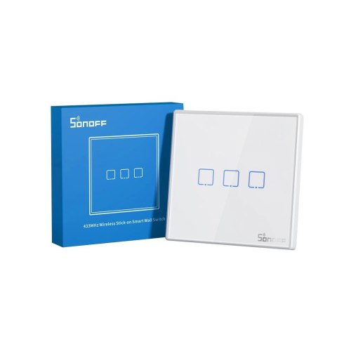 Sonoff T2EU2C-RF dwukanałowy dotykowy włącznik światła przełącznik przycisk Wi-Fi na pilot 433 MHz biały (M0802030010) Sonoff T2EU2C-RF dwukanałowy dotykowy włącznik światła przełącznik przycisk Wi-Fi na pilot 433 MHz biały (M0802030010)