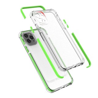 Spring Armor żelowy elastyczny pancerny pokrowiec z kolorową ramką do iPhone 11 Pro Max różowy