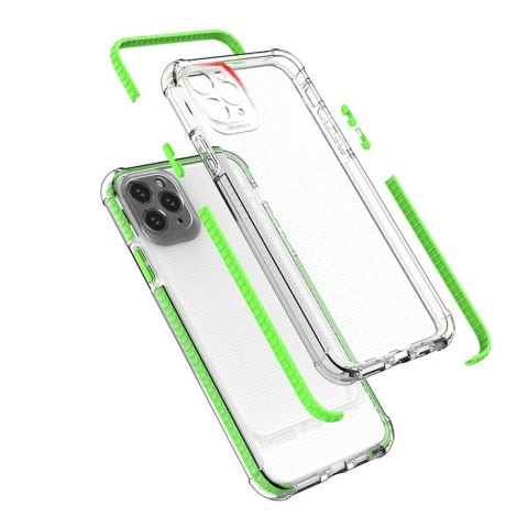 Spring Armor żelowy elastyczny pancerny pokrowiec z kolorową ramką do iPhone 11 Pro Max różowy Spring Armor żelowy elastyczny pancerny pokrowiec z kolorową ramką do iPhone 11 Pro Max różowy