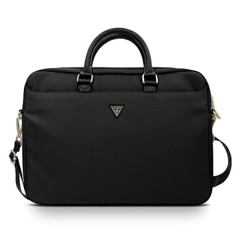 Torba Guess Nylon Triangle Logo na laptopa 16" - czarna Torba Guess Nylon Triangle Logo na laptopa 16" - czarna