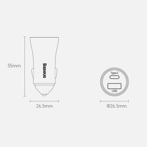 Baseus Golden Contactor Pro szybka ładowarka samochodowa USB Typ C / USB 40 W Power Delivery 3.0 Quick Charge 4 + SCP FCP AFC sz Baseus Golden Contactor Pro szybka ładowarka samochodowa USB Typ C / USB 40 W Power Delivery 3.0 Quick Charge 4 + SCP FCP AFC sz