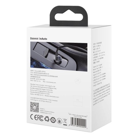 Baseus Grain Pro ładowarka samochodowa 2x USB 4,8 A czarny (CCALLP-01) Baseus Grain Pro ładowarka samochodowa 2x USB 4,8 A czarny (CCALLP-01)
