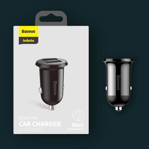Baseus Grain Pro ładowarka samochodowa 2x USB 4,8 A czarny (CCALLP-01) Baseus Grain Pro ładowarka samochodowa 2x USB 4,8 A czarny (CCALLP-01)