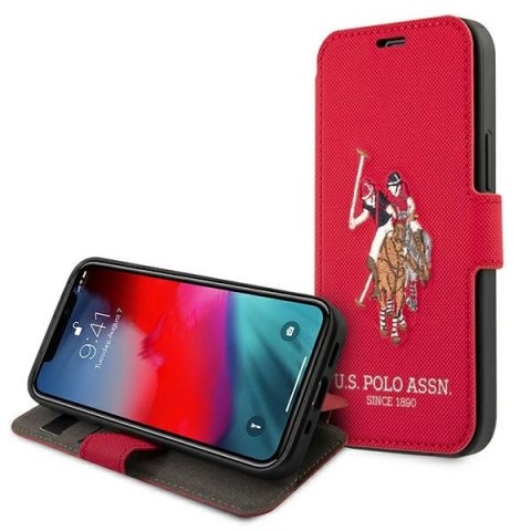 Etui U.S. Polo Assn. Embroidery Collection na iPhone 12 / iPhone 12 Pro - czerwone