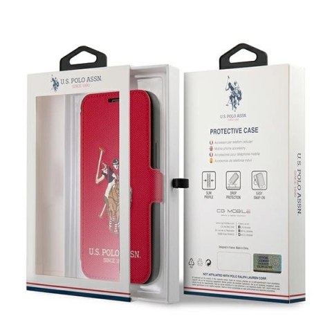Etui U.S. Polo Assn. Embroidery Collection na iPhone 12 / iPhone 12 Pro - czerwone