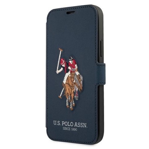Etui U.S. Polo Assn. Embroidery Collection na iPhone 12 / iPhone 12 Pro - granatowe