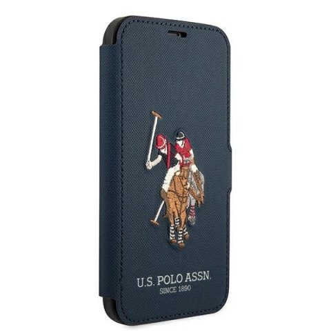 Etui U.S. Polo Assn. Embroidery Collection na iPhone 12 / iPhone 12 Pro - granatowe