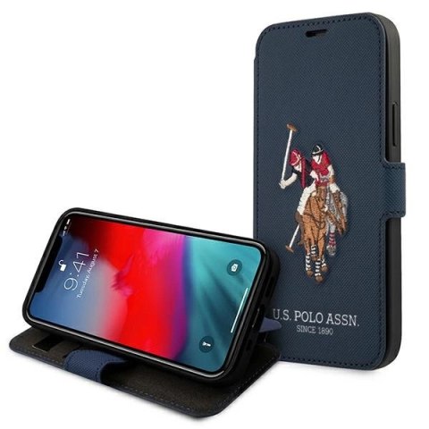 Etui U.S. Polo Assn. Embroidery Collection na iPhone 12 / iPhone 12 Pro - granatowe