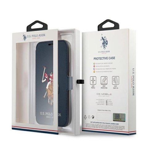 Etui U.S. Polo Assn. Embroidery Collection na iPhone 12 / iPhone 12 Pro - granatowe