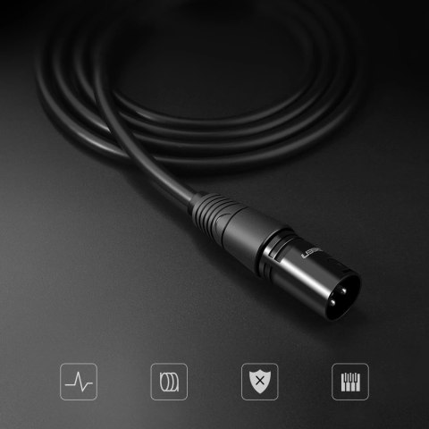 Kabel Ugreen AV130 66719 audio XLR (żeński) - XLR (męski) do mikrofonu / wzmacniacza 5m - czarny Kabel Ugreen AV130 66719 audio XLR (żeński) - XLR (męski) do mikrofonu / wzmacniacza 5m - czarny