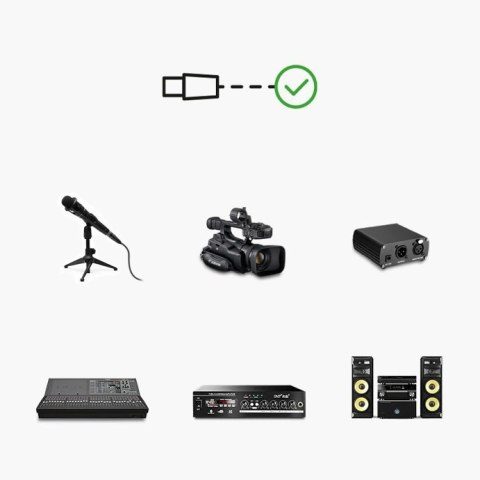Kabel Ugreen AV130 66719 audio XLR (żeński) - XLR (męski) do mikrofonu / wzmacniacza 5m - czarny Kabel Ugreen AV130 66719 audio XLR (żeński) - XLR (męski) do mikrofonu / wzmacniacza 5m - czarny