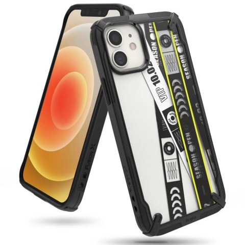 Ringke Fusion X Design etui pancerny pokrowiec z ramką iPhone 12 mini czarny (Ticket band) (XDAP0018) Ringke Fusion X Design etui pancerny pokrowiec z ramką iPhone 12 mini czarny (Ticket band) (XDAP0018)