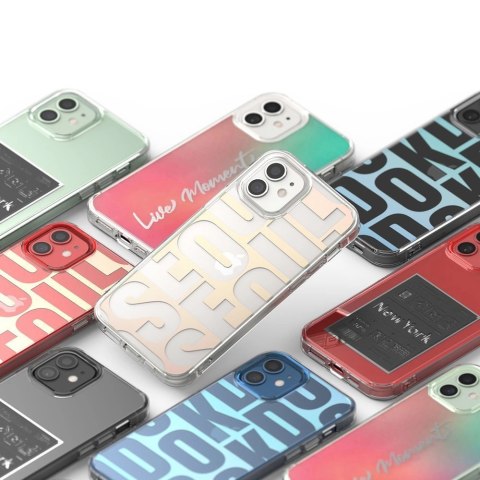 Ringke Fusion Design pancerne etui pokrowiec z żelową ramką iPhone 12 mini różowo-zielony (GNAP0020) Ringke Fusion Design pancerne etui pokrowiec z żelową ramką iPhone 12 mini różowo-zielony (GNAP0020)