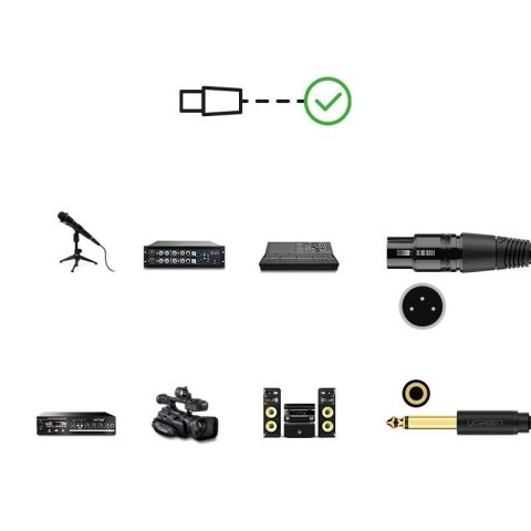 Ugreen kabel audio przewód mikrofonowy do mikrofonu XLR (żeński) - 6,35 mm jack (męski) 5 m (AV131) Ugreen kabel audio przewód mikrofonowy do mikrofonu XLR (żeński) - 6,35 mm jack (męski) 5 m (AV131)