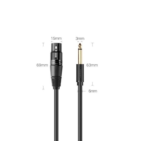 Ugreen kabel audio przewód mikrofonowy do mikrofonu XLR (żeński) - 6,35 mm jack (męski) 5 m (AV131) Ugreen kabel audio przewód mikrofonowy do mikrofonu XLR (żeński) - 6,35 mm jack (męski) 5 m (AV131)