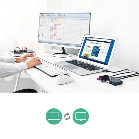 Ugreen switch box HUB przełącznik 4x USB 2.0 rozdzielacz USB na dwa komputery czarny (30767) Ugreen switch box HUB przełącznik 4x USB 2.0 rozdzielacz USB na dwa komputery czarny (30767)