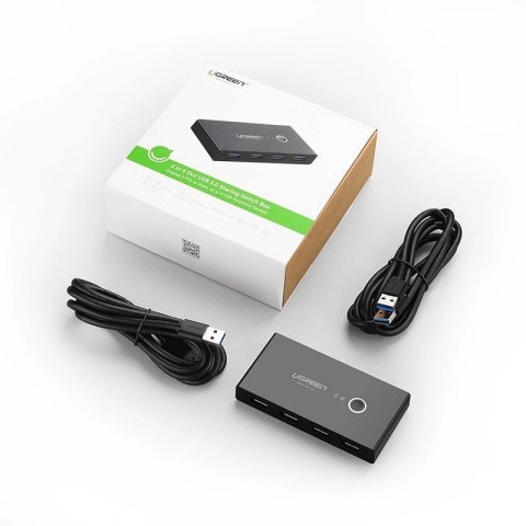 Ugreen switch box HUB przełącznik 4x USB 2.0 rozdzielacz USB na dwa komputery czarny (30767) Ugreen switch box HUB przełącznik 4x USB 2.0 rozdzielacz USB na dwa komputery czarny (30767)
