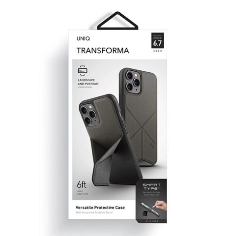 Etui UNIQ Transforma na iPhone 12 Pro Max - szare Etui UNIQ Transforma na iPhone 12 Pro Max - szare