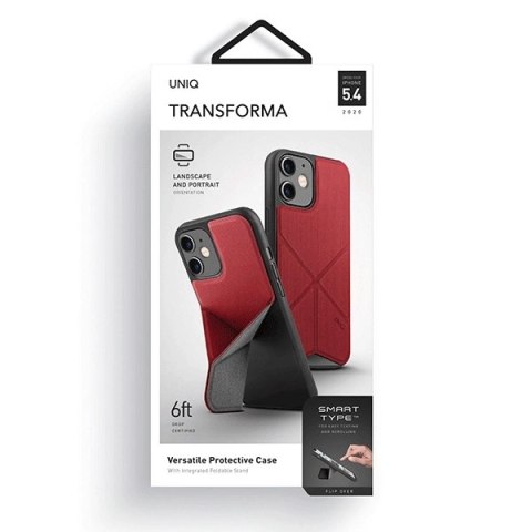Etui UNIQ Transforma na iPhone 12 mini - czerwone Etui UNIQ Transforma na iPhone 12 mini - czerwone