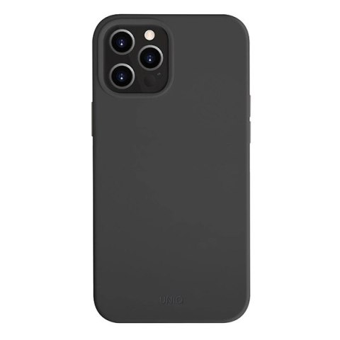 Etui Uniq Lino Hue na iPhone 12 Pro Max - czarne Etui Uniq Lino Hue na iPhone 12 Pro Max - czarne