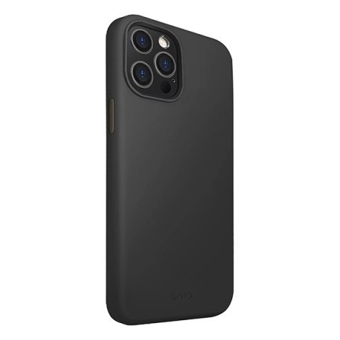Etui Uniq Lino Hue na iPhone 12 Pro Max - czarne Etui Uniq Lino Hue na iPhone 12 Pro Max - czarne