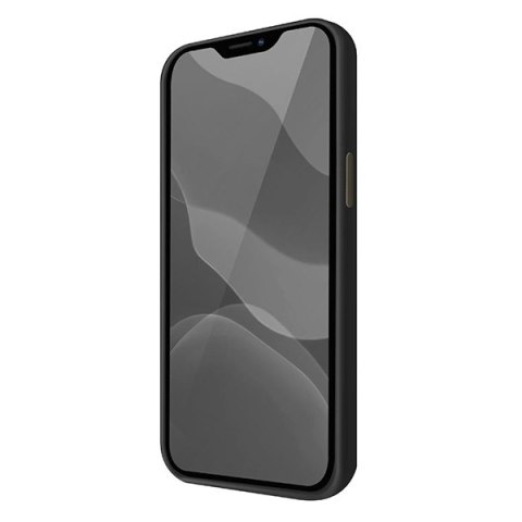 Etui Uniq Lino Hue na iPhone 12 Pro Max - czarne Etui Uniq Lino Hue na iPhone 12 Pro Max - czarne