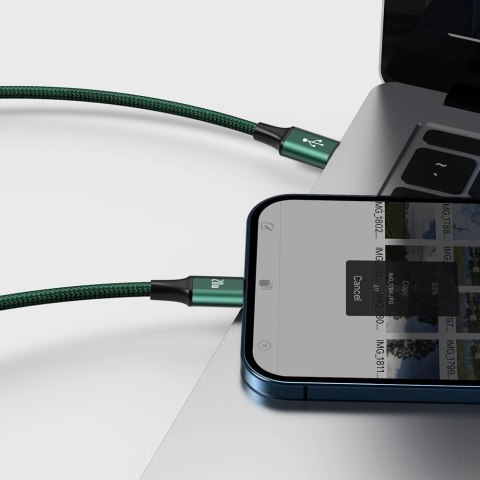 Kabel Baseus Rapid Series 3w1 USB-C - USB-C / Lightning / micro USB 20W PD 1.5m - zielony