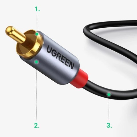 Ugreen kabel przewód audio dźwiękowy USB Typ C (męski) - 2RCA (męski) 1,5m szary (20193 CM451) Ugreen kabel przewód audio dźwiękowy USB Typ C (męski) - 2RCA (męski) 1,5m szary (20193 CM451)